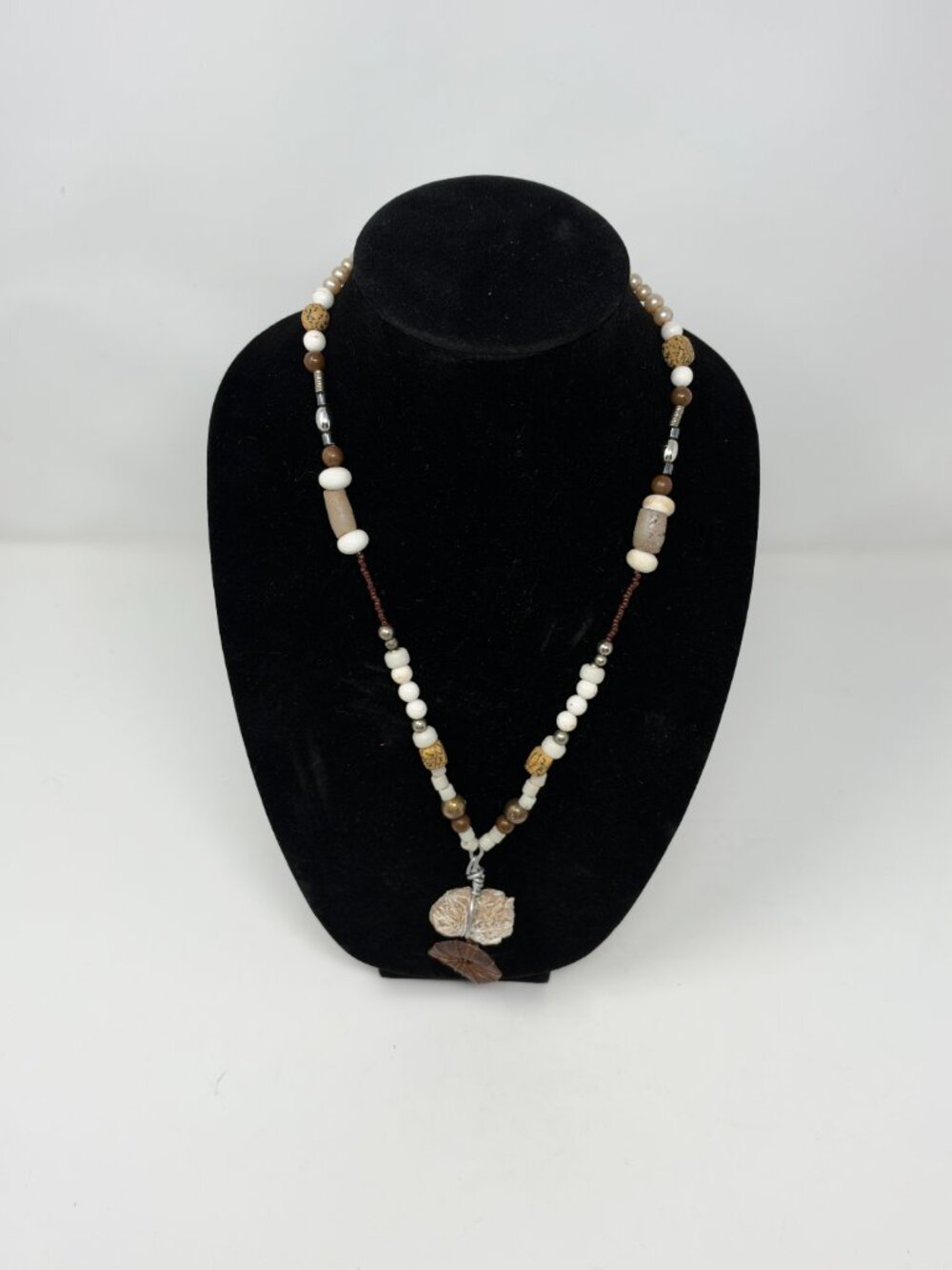 Artisan Desert Rose Selenite Crystal Rusty Washer Wire Wrapped Talisman Necklace